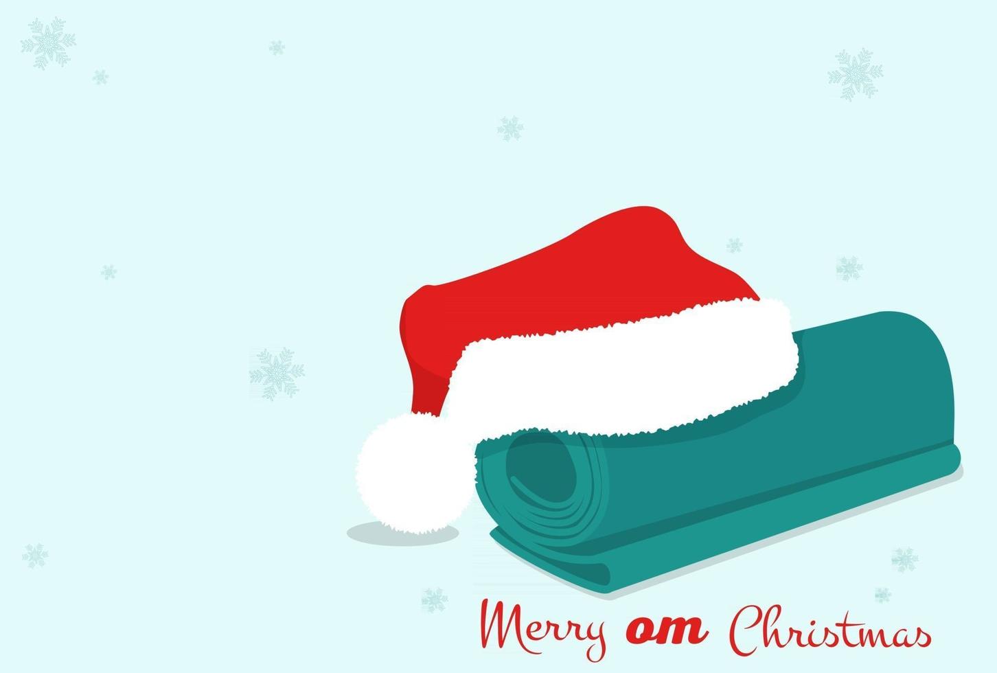 Merry christmas yoga card. Vector banner