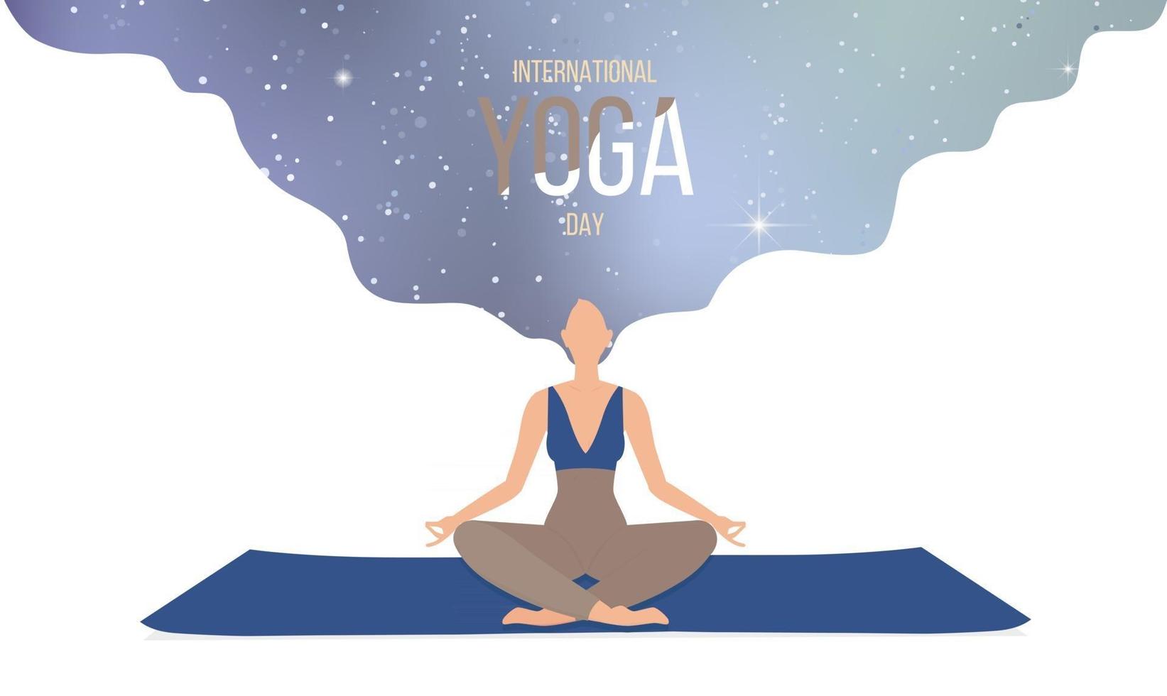 Peaceful young woman in zen yoga position, meditating. Enlightenment,  awareness and harmony concept. 16939994 Vector Art at Vecteezy