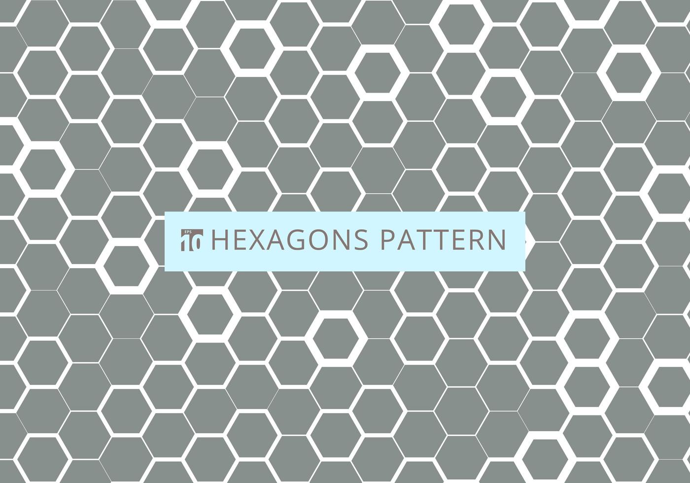 Abstract white hexagonal pattern on gray background vector