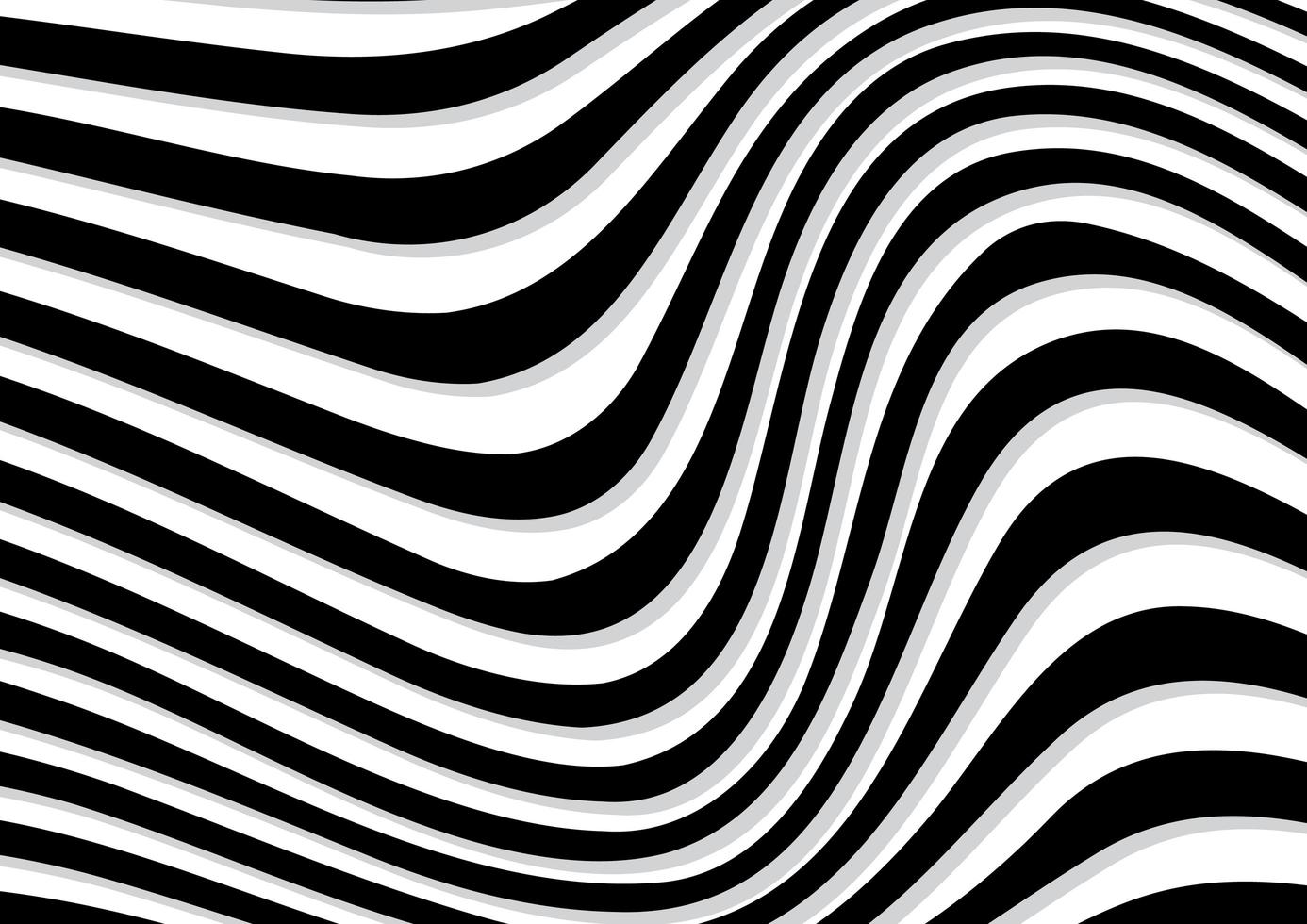 Abstract rippled black wave lines pattern white background vector