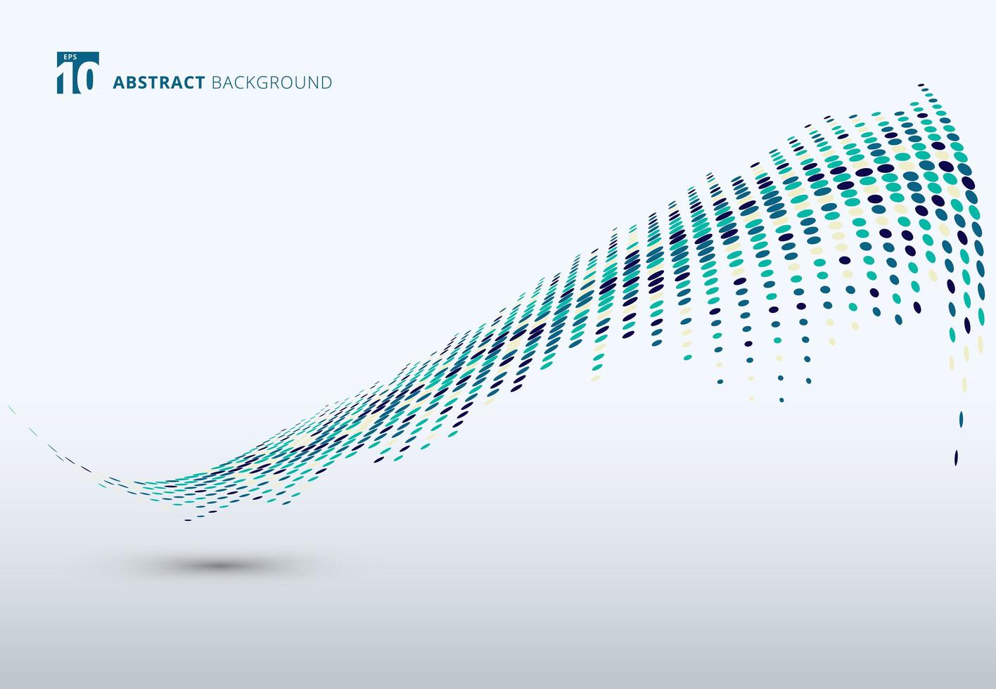 Abstract elements blue green halftone pattern wave distort vector