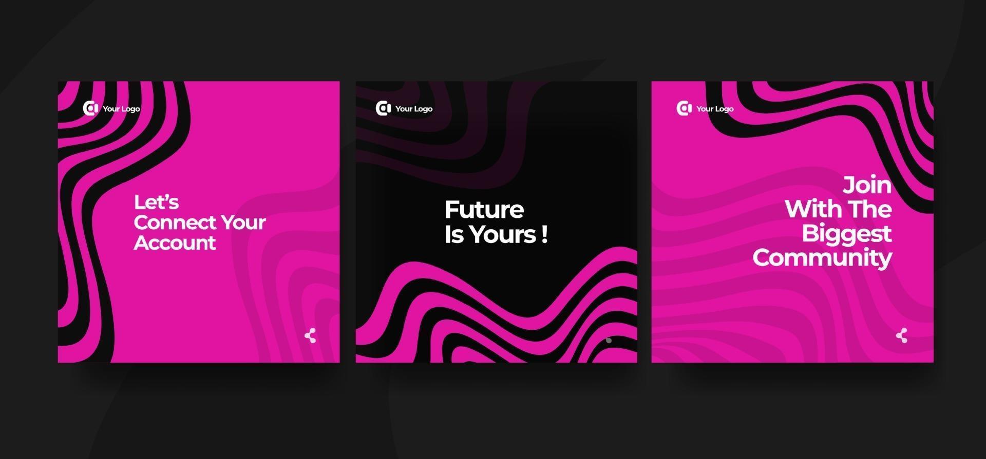 Modern and minimalist social media design template vector