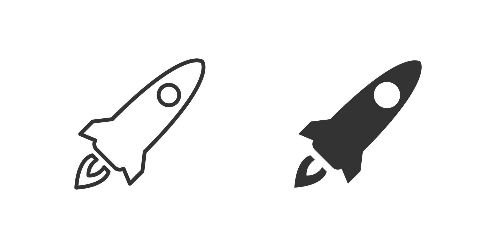 vector illustration of rocket isolated icon