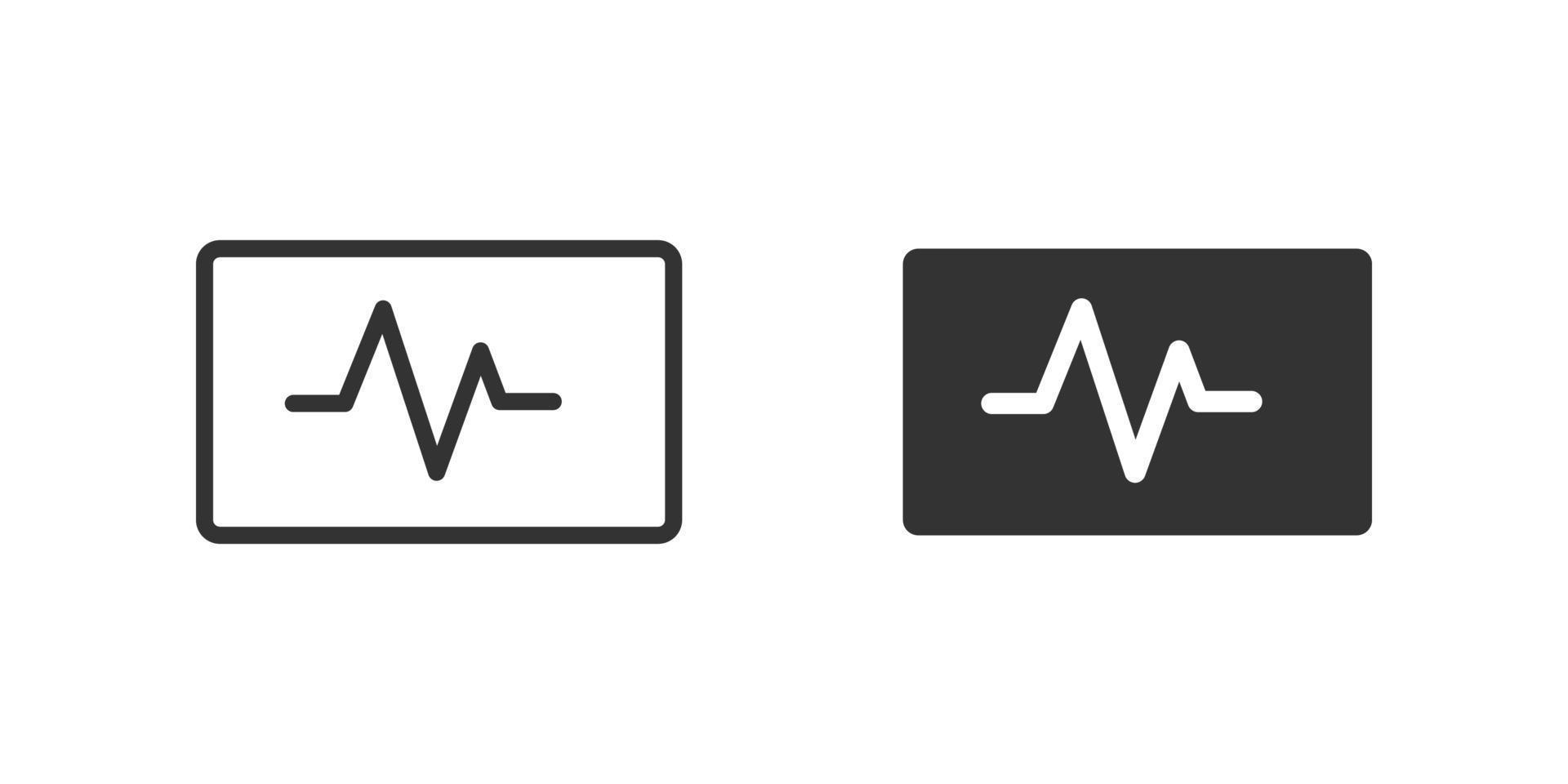 vector illustration of heart rate monitor isolated icon