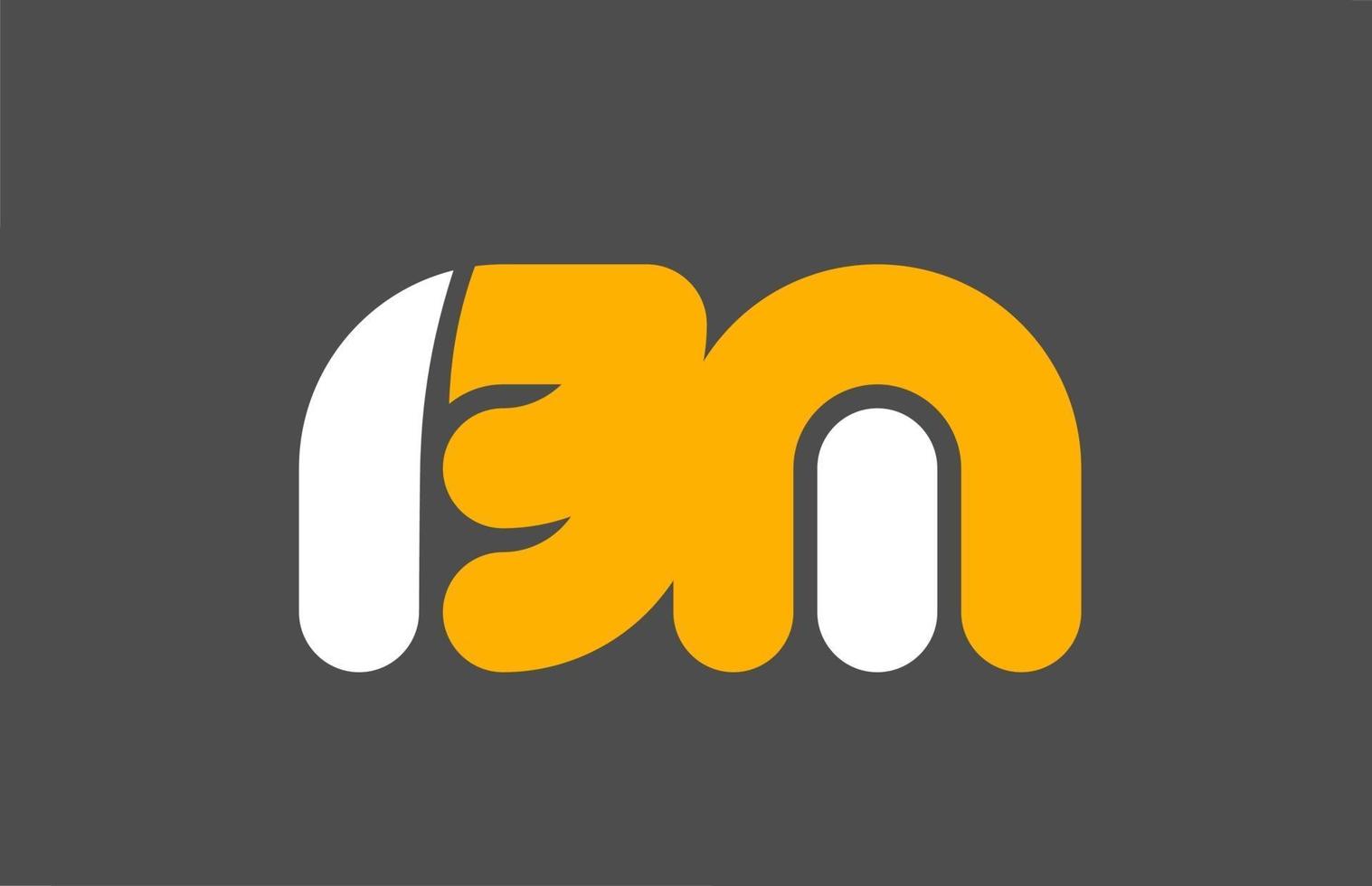 yellow white grey combination logo letter BM B M alphabet design icon vector