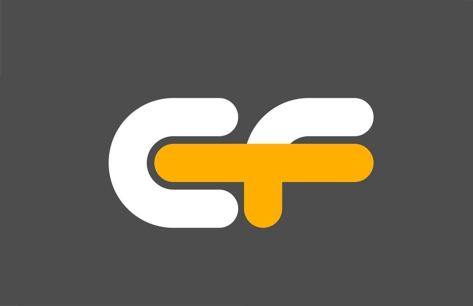logotipo de combinación gris blanco amarillo letra ef ef alfabeto diseño icono vector