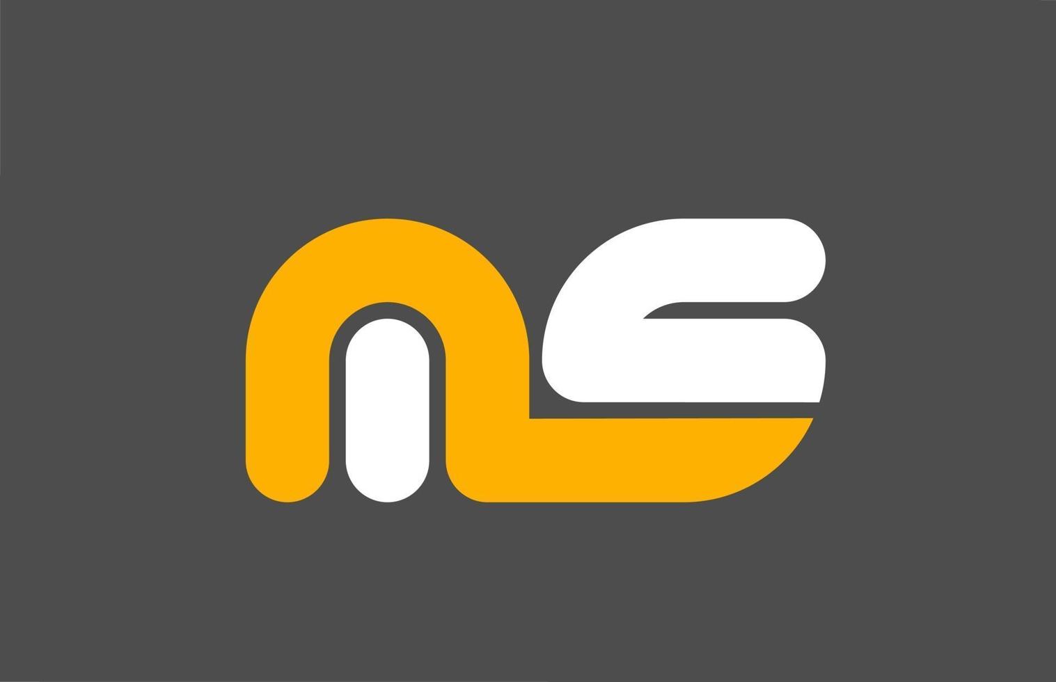yellow white grey combination logo letter MS M S alphabet design icon vector