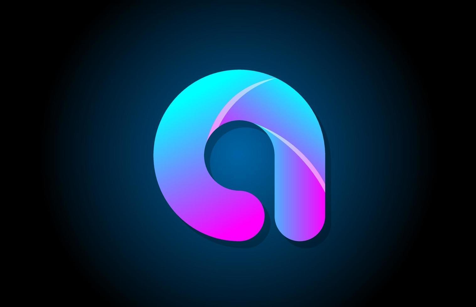 blue gradient logo a alphabet letter design icon for company vector