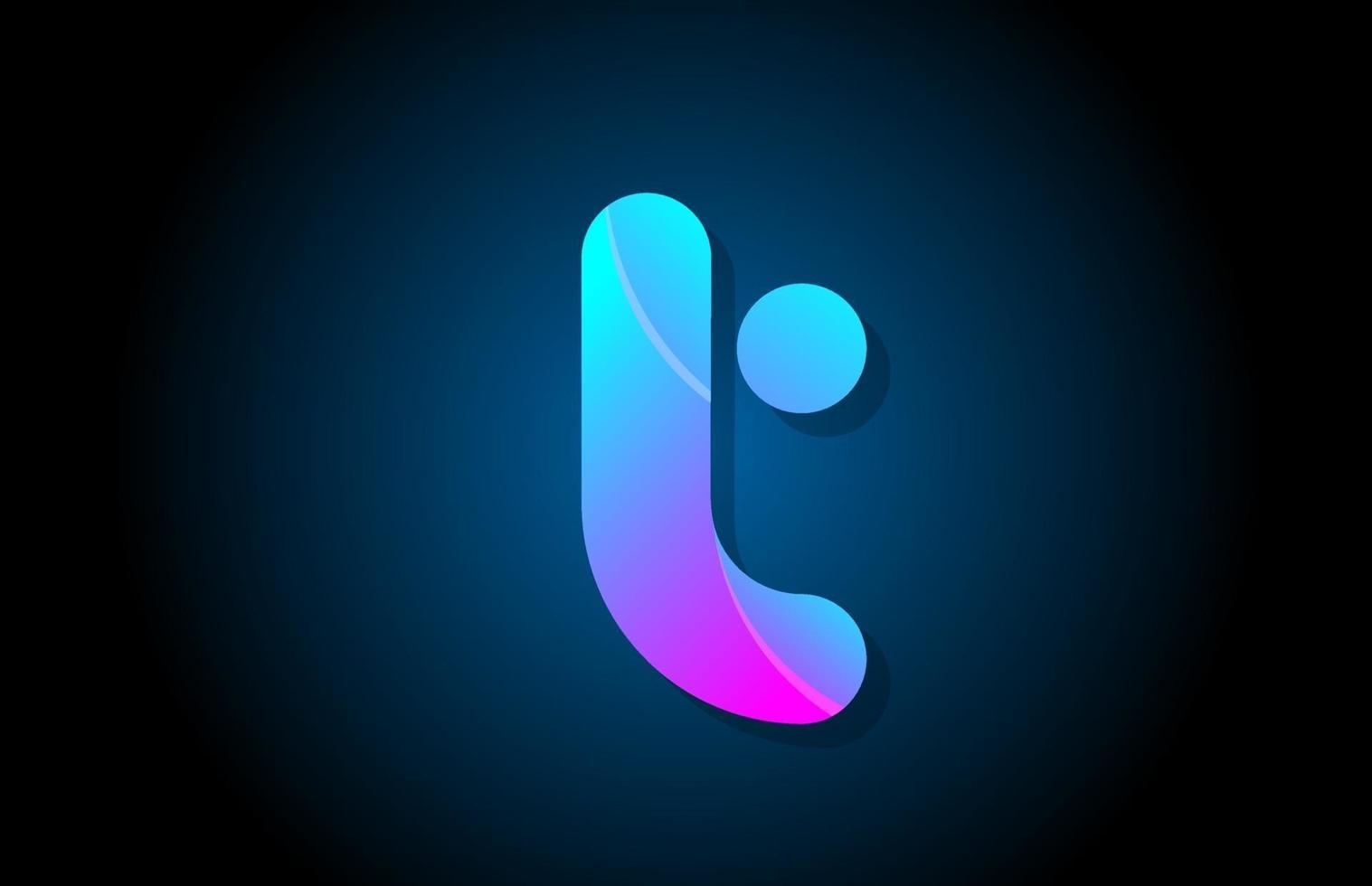 blue gradient logo t alphabet letter design icon for company vector