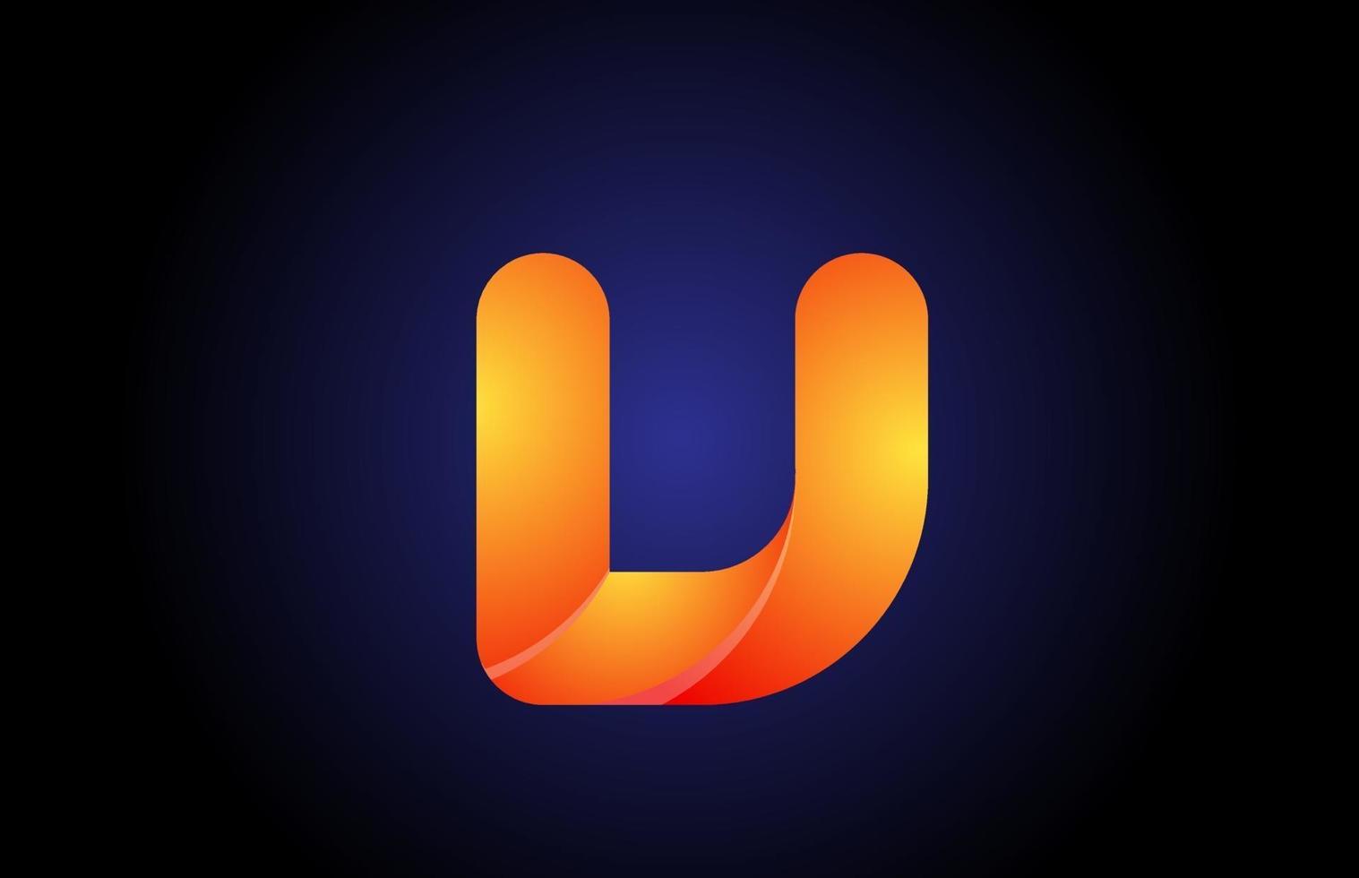Logotipo degradado azul naranja v icono de diseño de letra del alfabeto para empresa vector