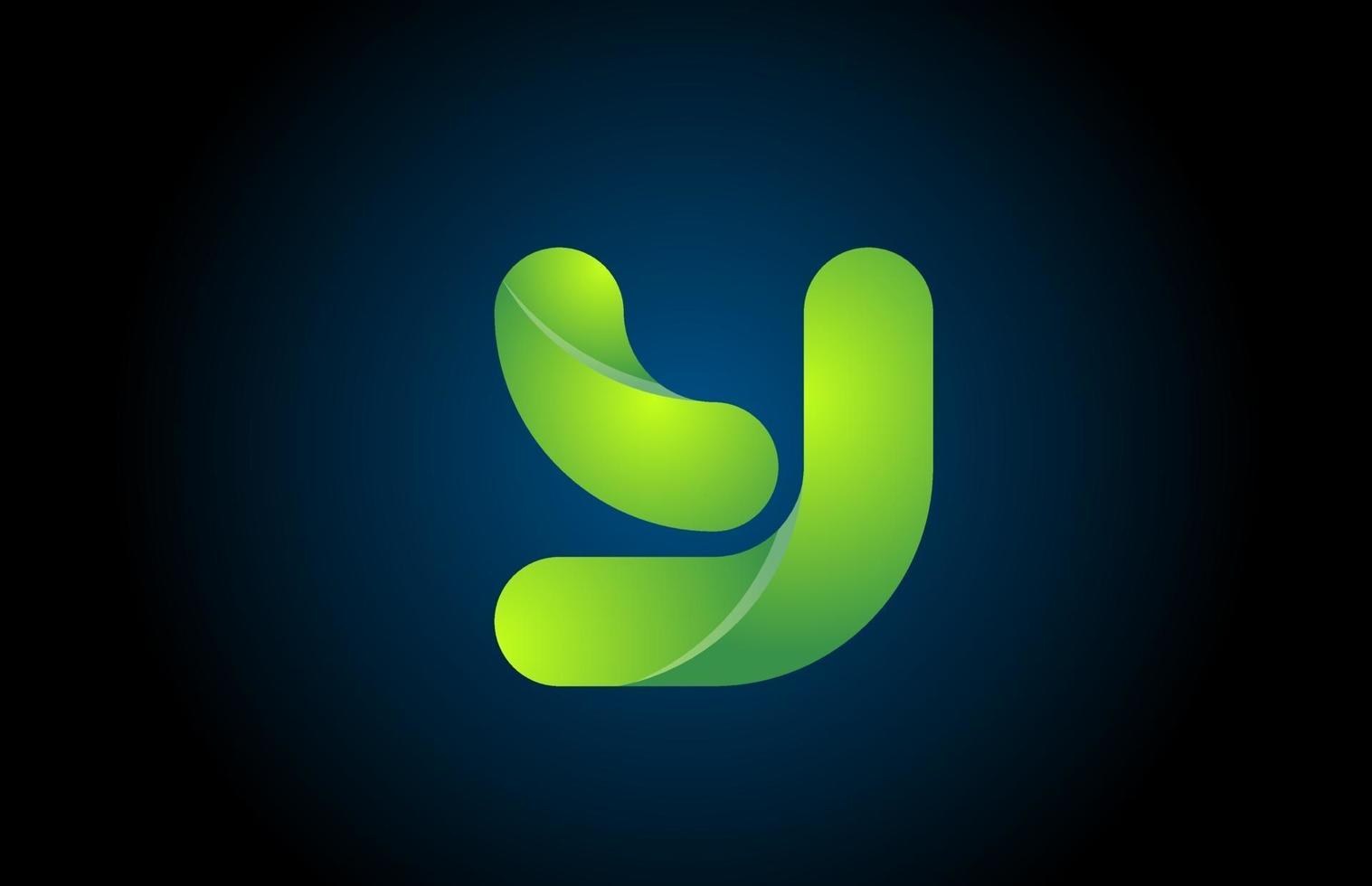 green gradient logo y alphabet letter design icon for company vector
