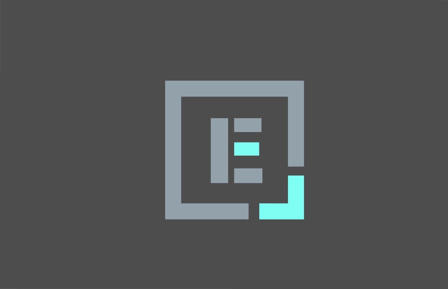 grey letter E alphabet logo design icon for business vector