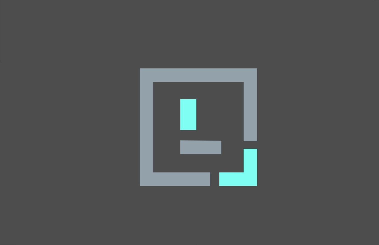 grey letter L alphabet logo design icon for business vector