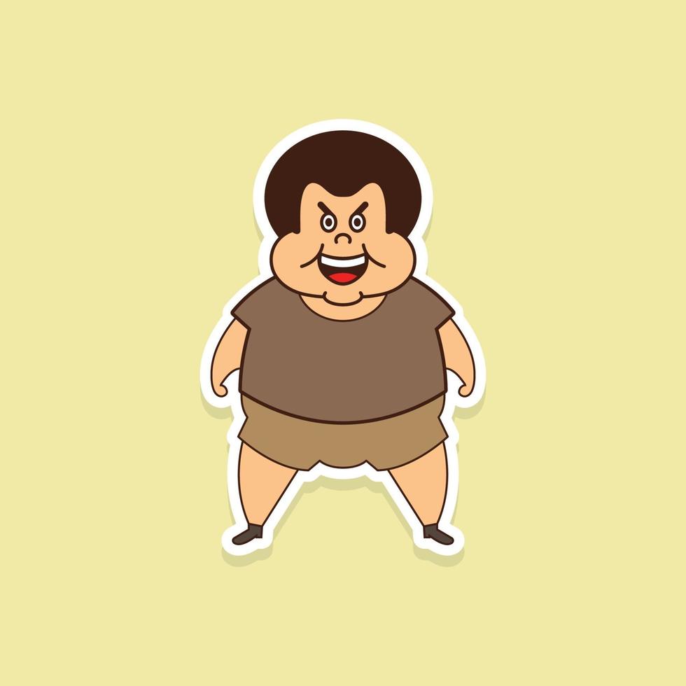 fat people stickers vector