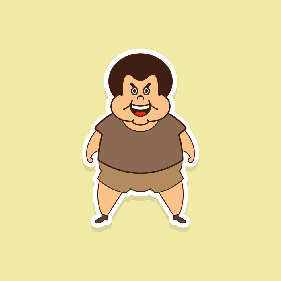 fat people stickers vector