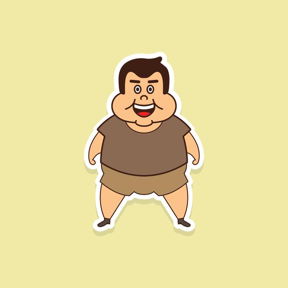 fat people stickers vector