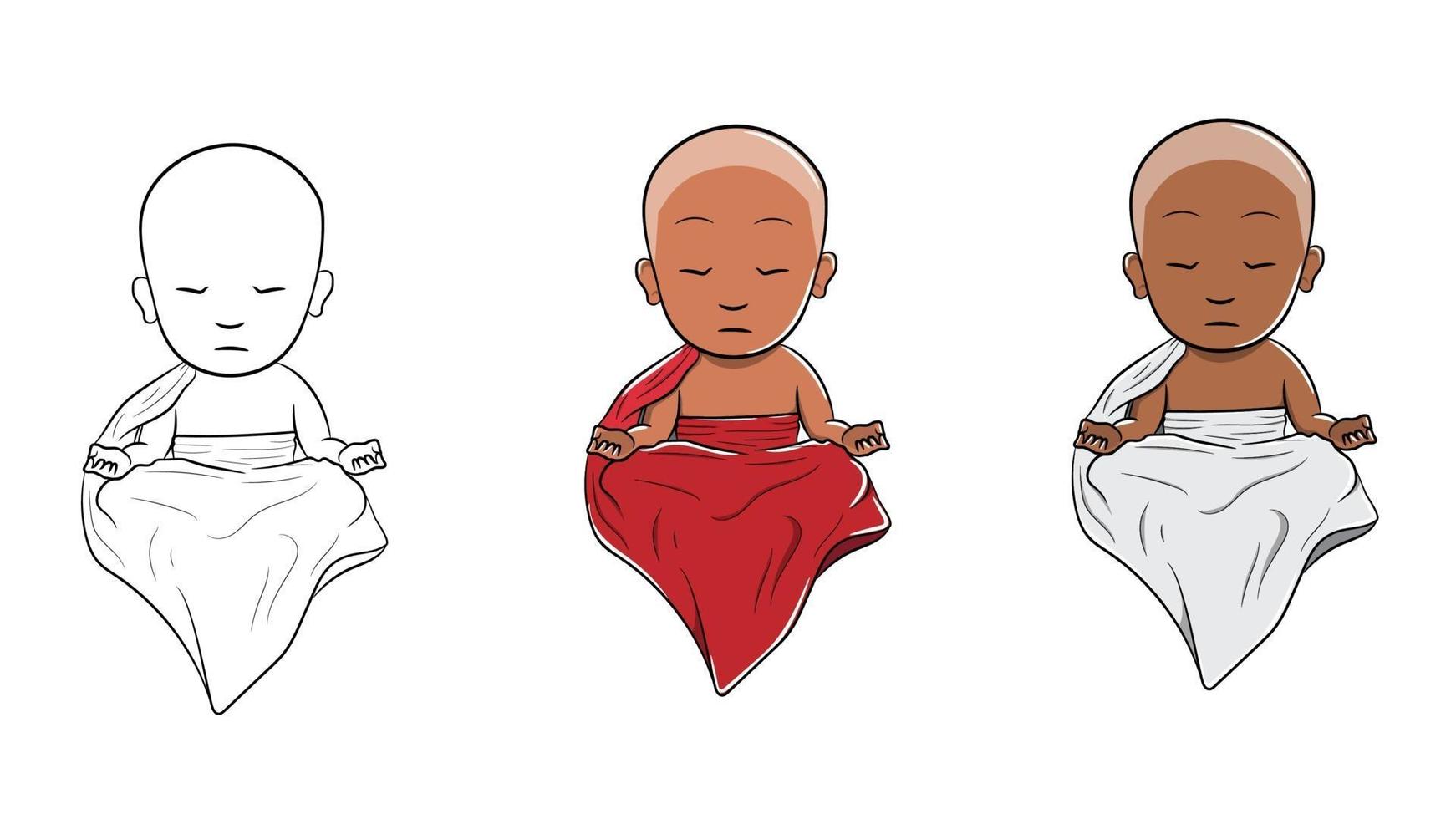 shaolin kungfu chakra niño vector