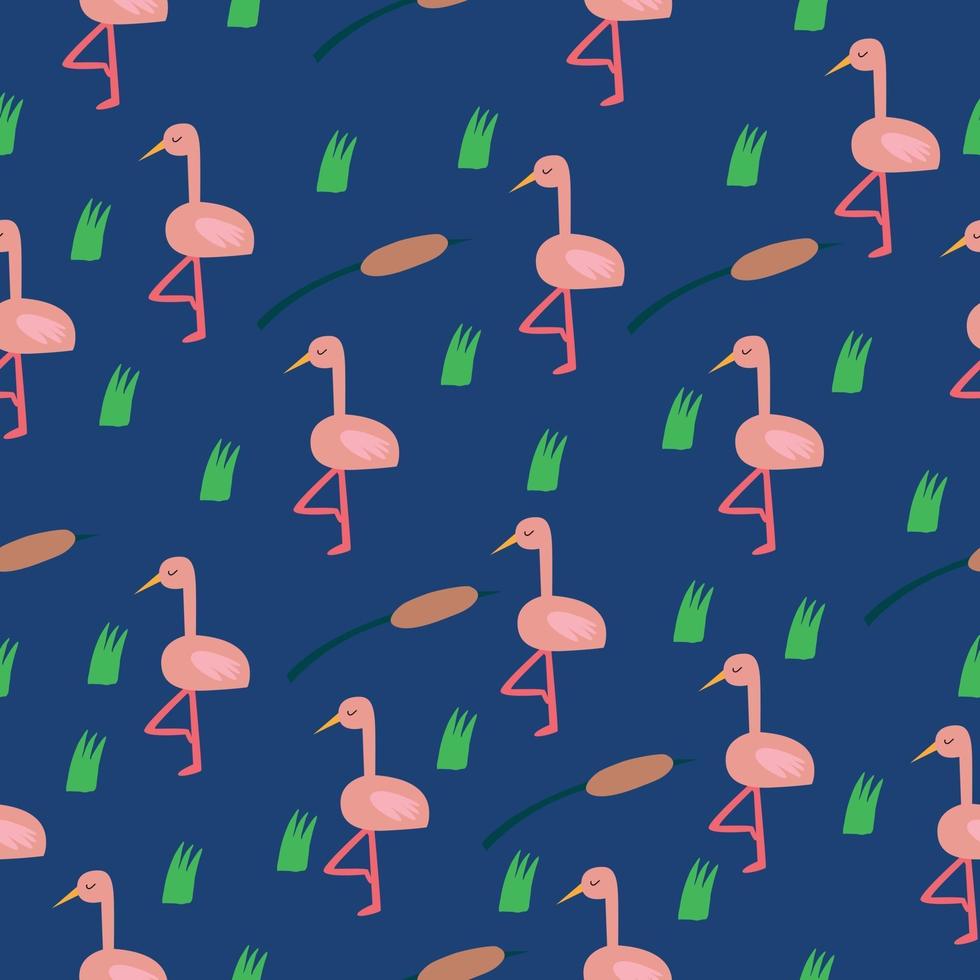 seamless pattern with pink birds. Pattern for fabric vector