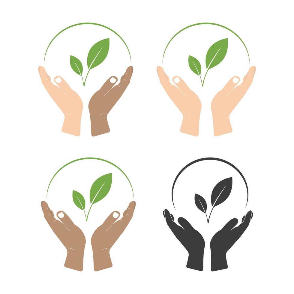 A set of hands of different skin colours vector