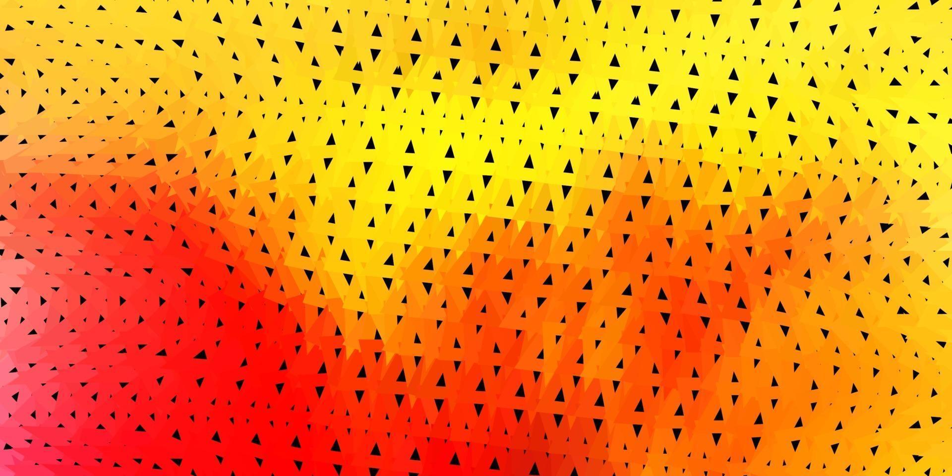Light red, yellow vector polygonal background.