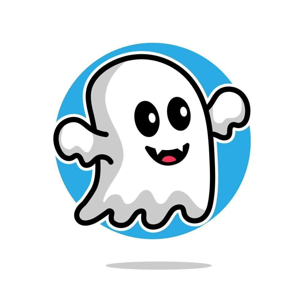 Cute ghost character vector