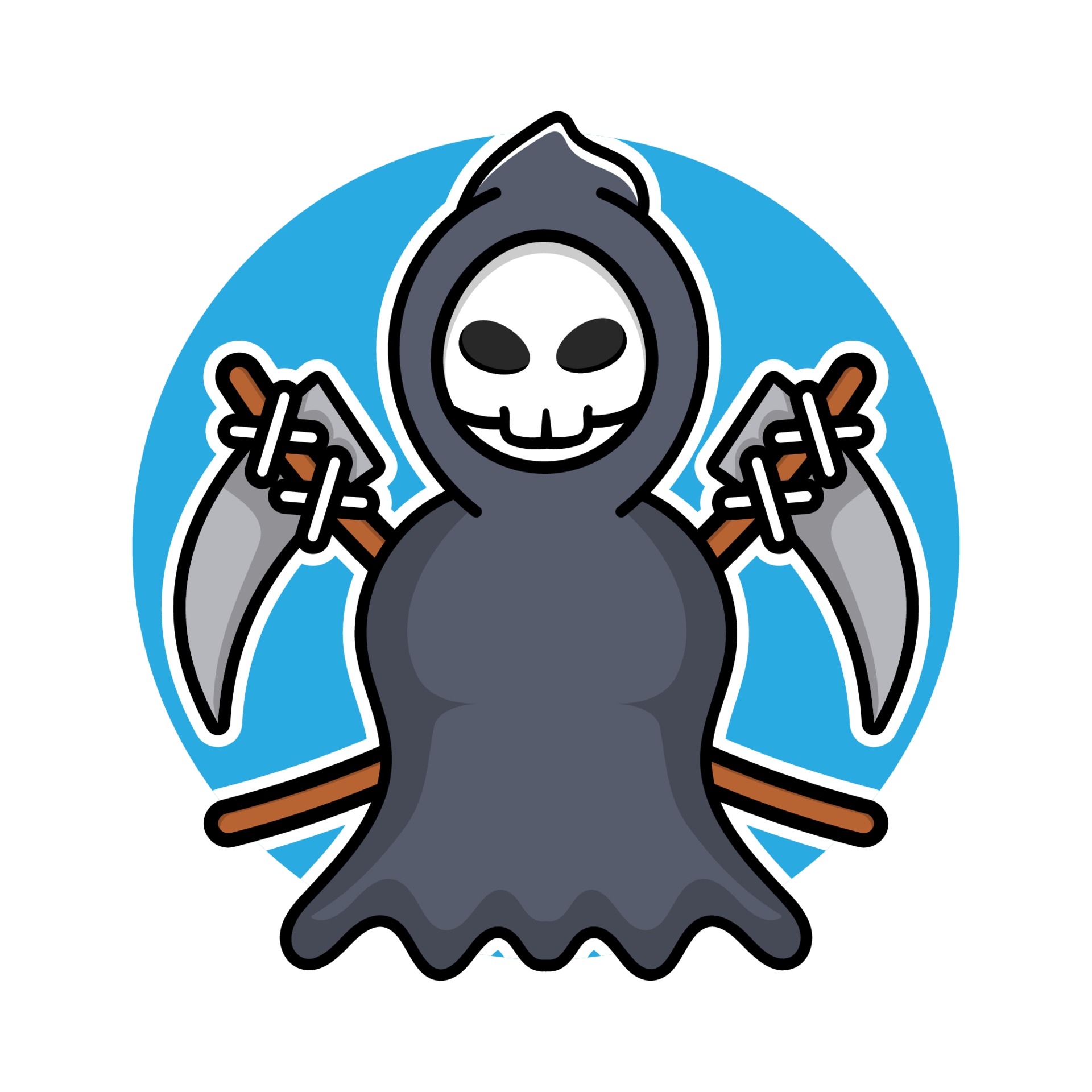 cute grim reaper holding scythe cartoon illustration. 3338449 Vector Art at Vecteezy cute grim reaper holding scythe cartoon illustration. 3338449 Vector Art at Vecteezy