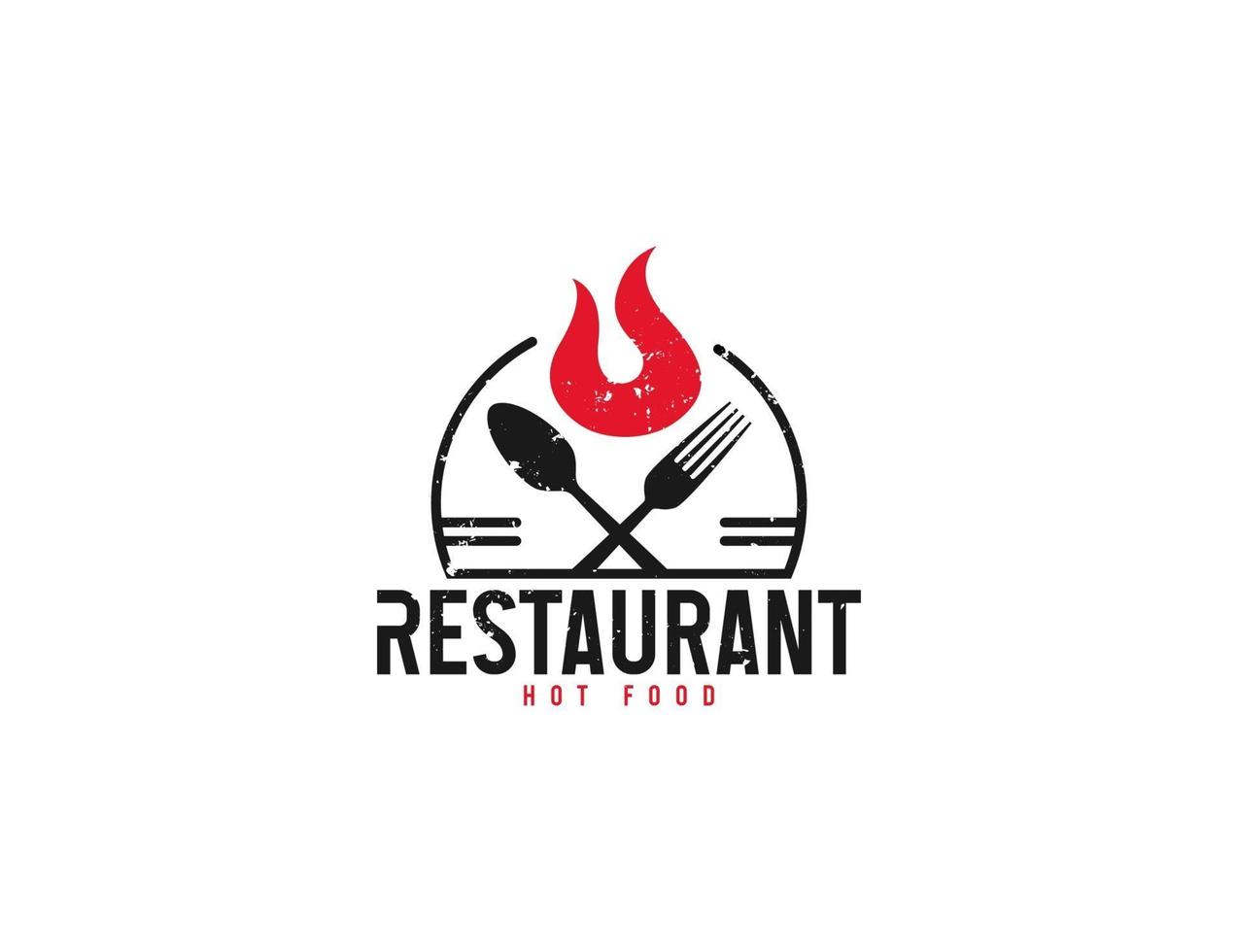 Hot food restaurant logo design vector