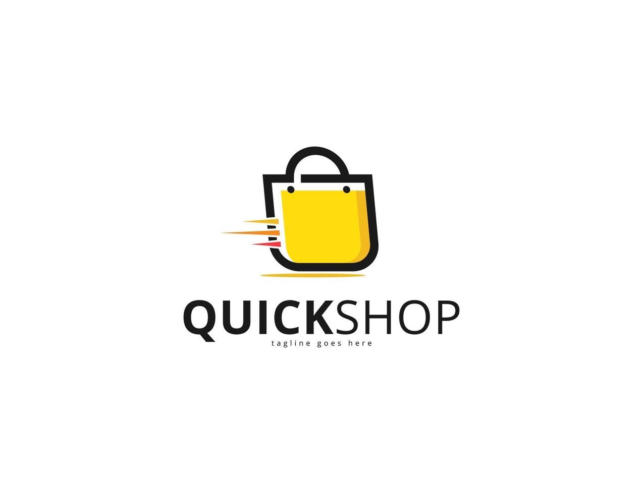 online shopping bag logo design template vector