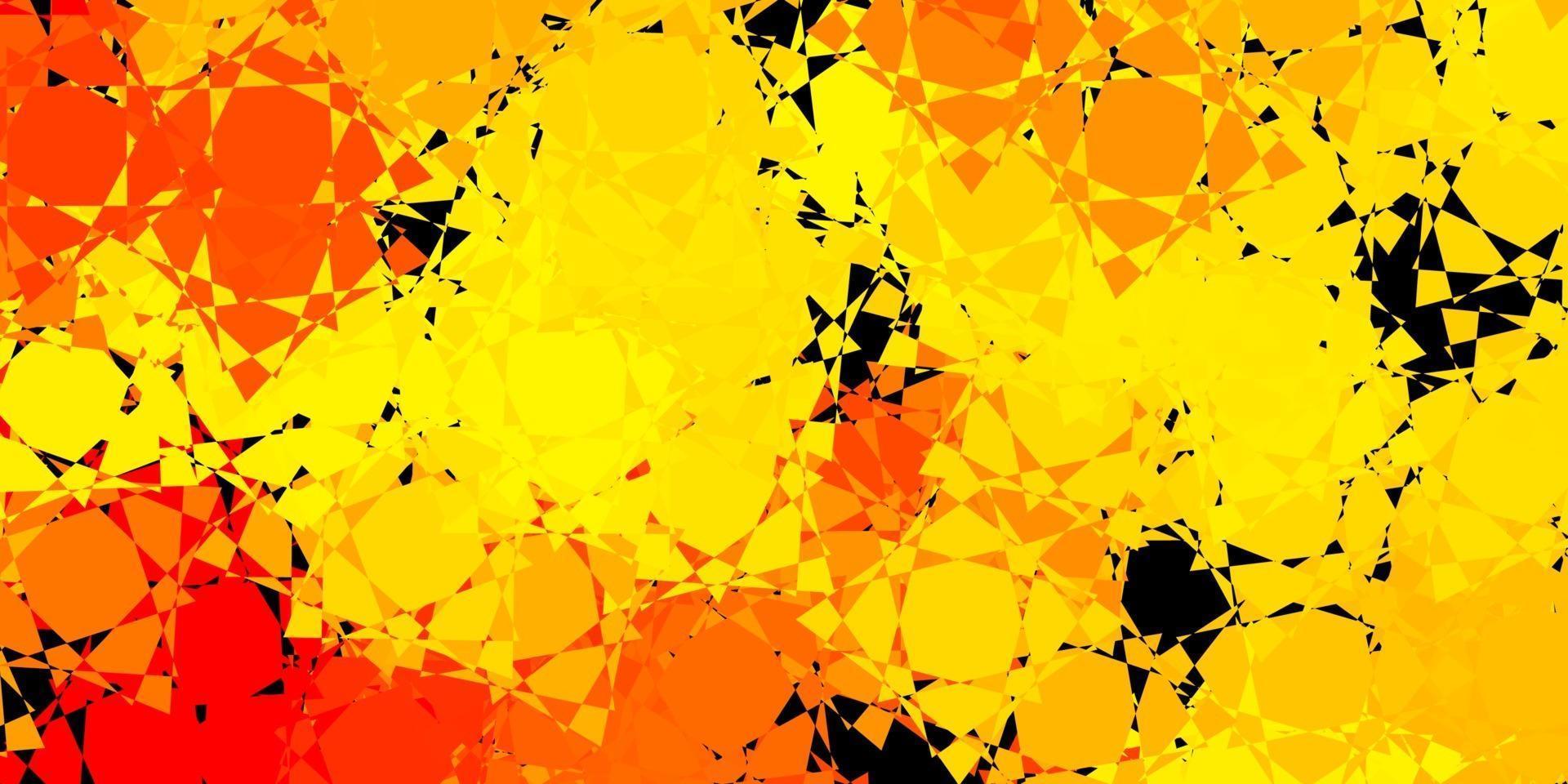 Dark Yellow vector texture with random triangles.