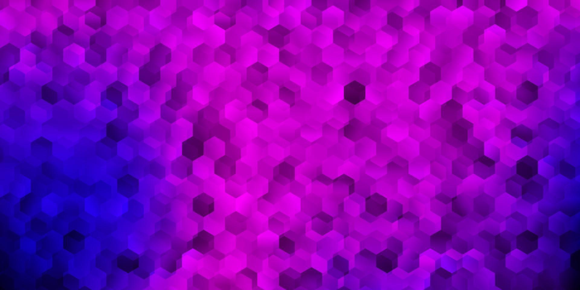 diseño vectorial de color violeta claro, rosa con formas de hexágonos. vector