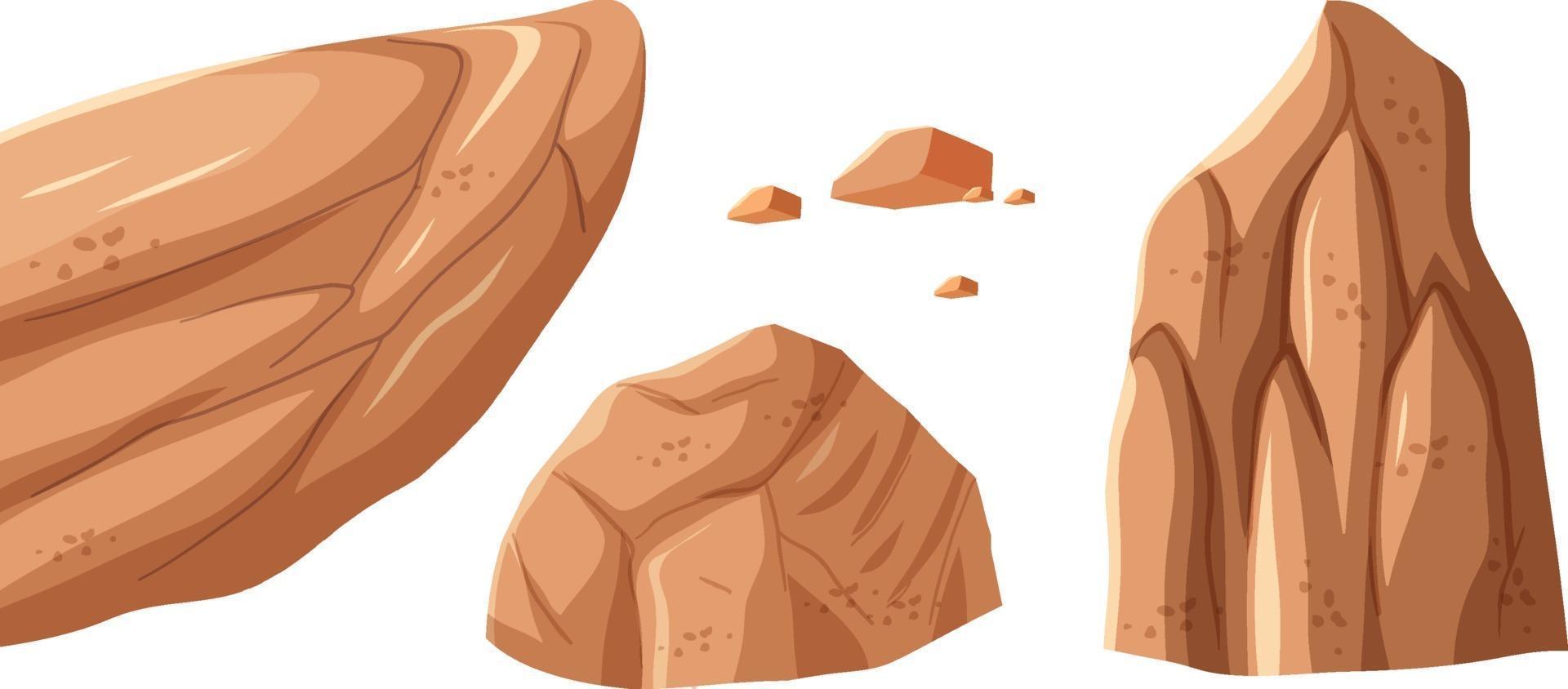 diferentes tamaños de piedras marrones vector