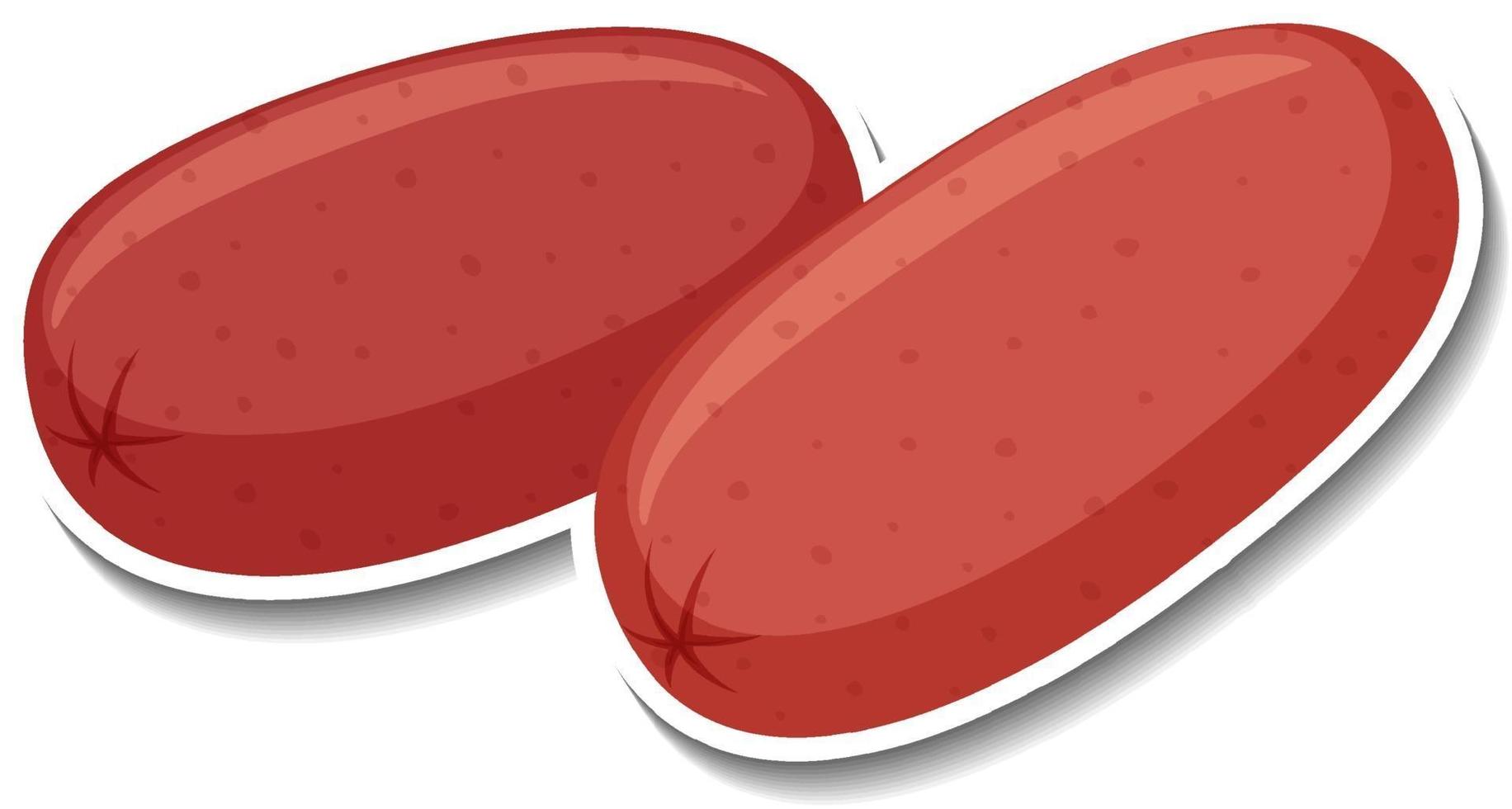 Cocktail sausages sticker on white background vector