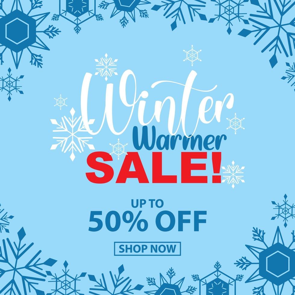 Winter sale banner template vector