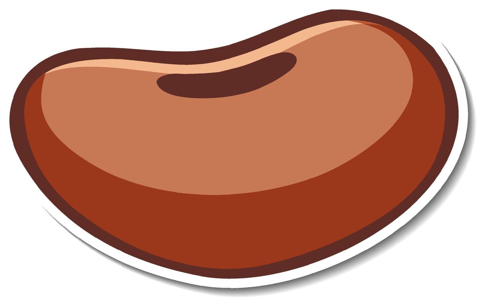 Sticker design with a kidney bean isolated vector