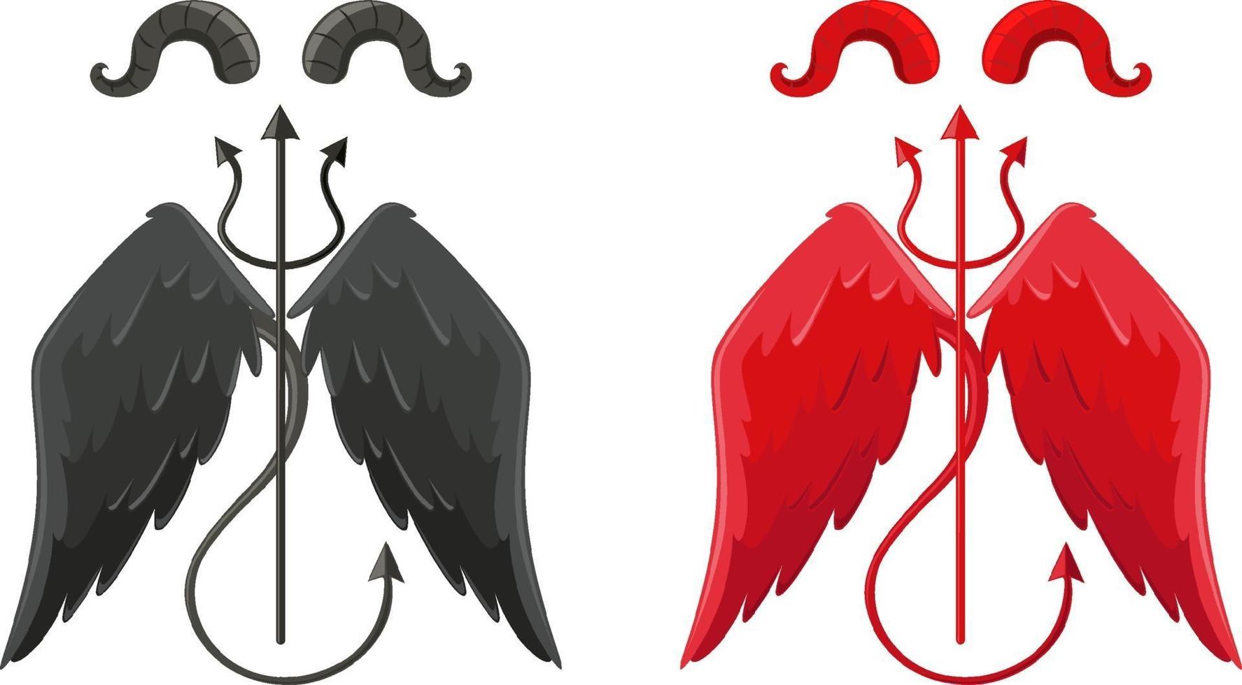 elementos de diseño de diablo y ángel vector