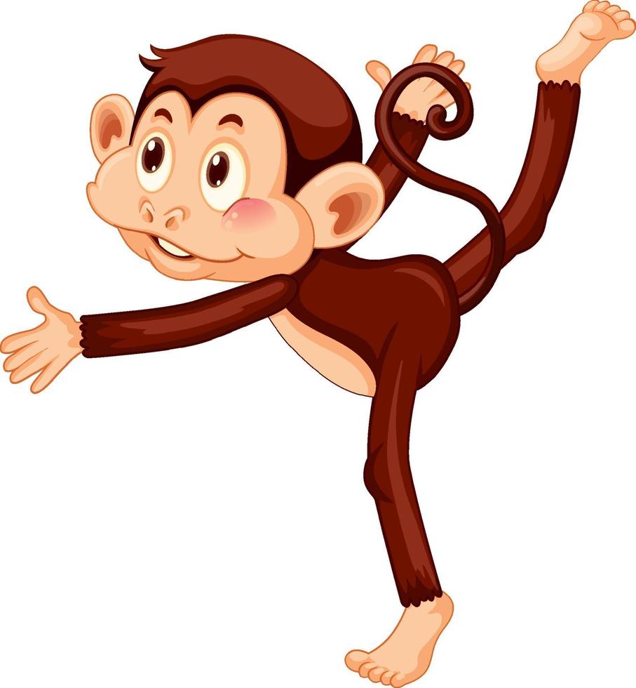 Monkey doing yoga cartoon character vector