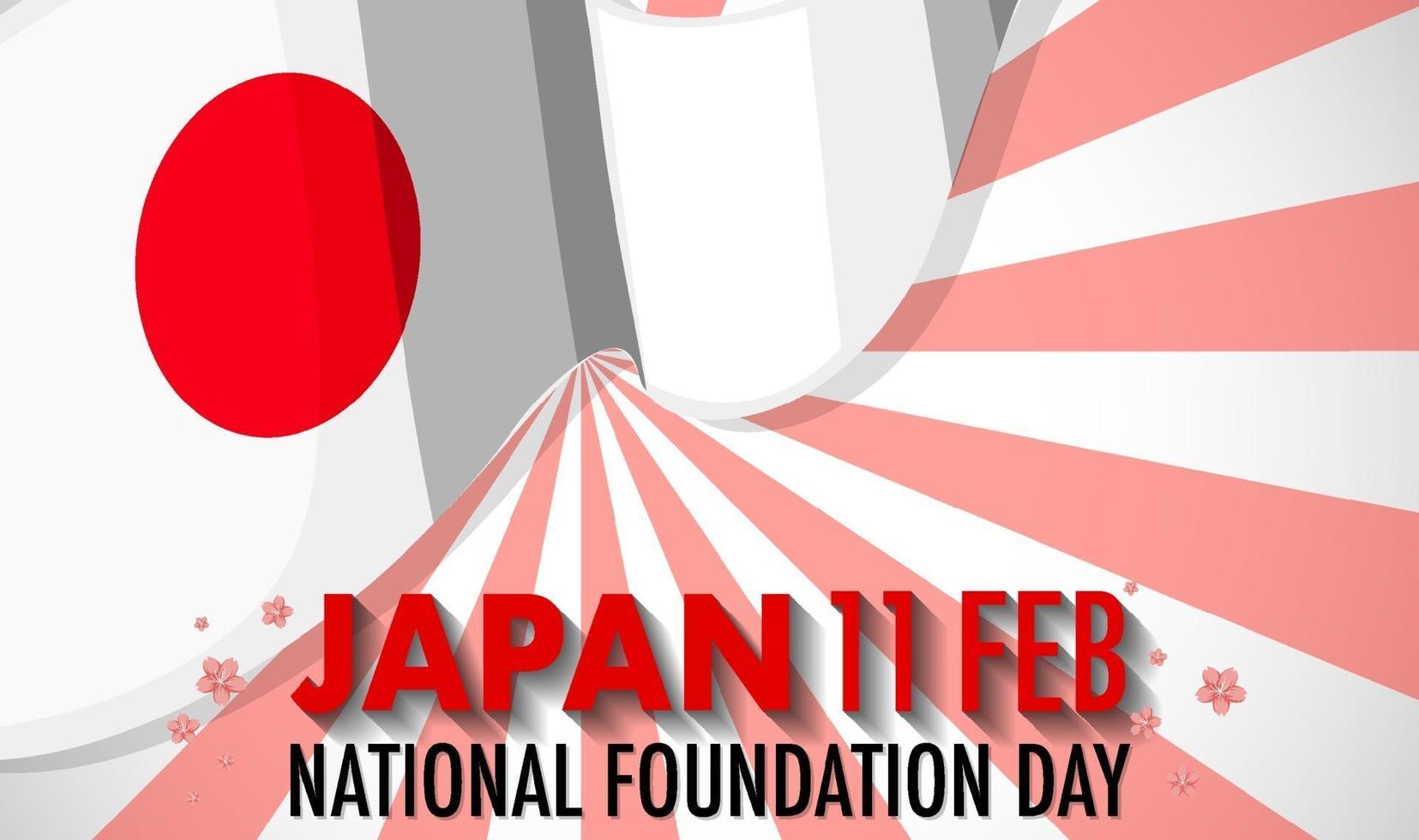 Japan's National Foundation Day banner with Flag of Japan vector