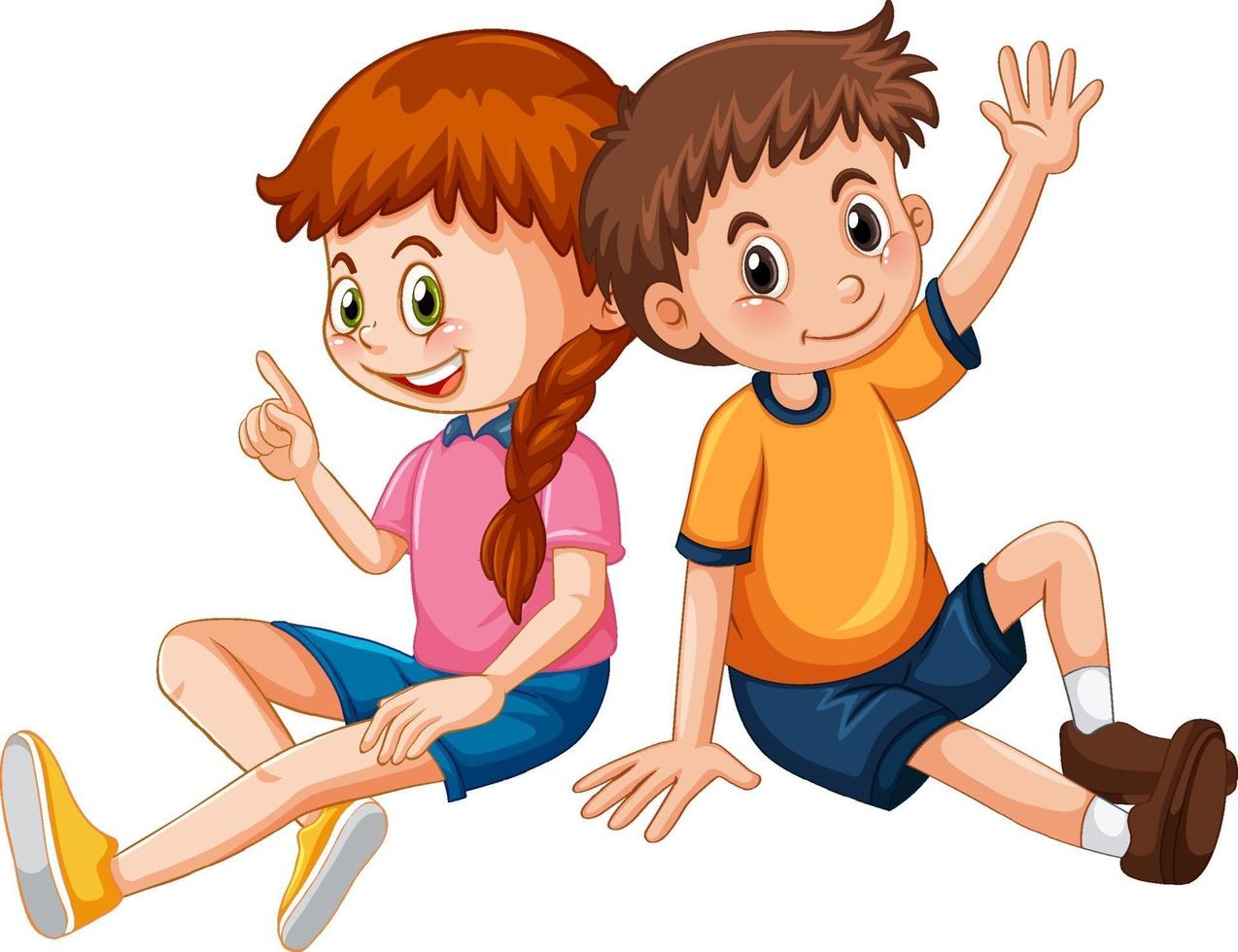 Couple children cartoon character vector