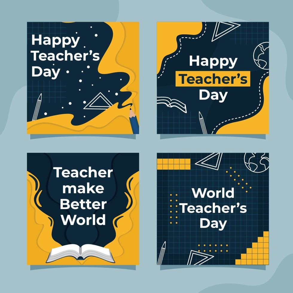 World Teacher Day Social Media Post vector