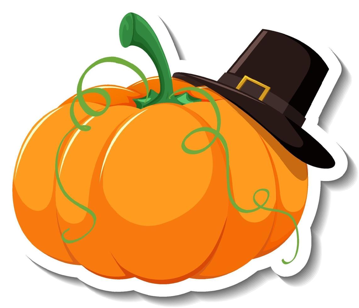 Isolated pumpkin wearing hat vector