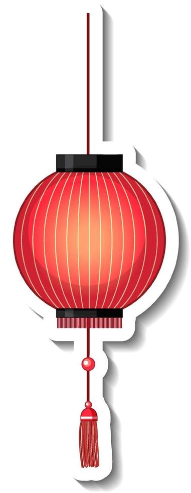 Isolated Chinese red paper lantern vector