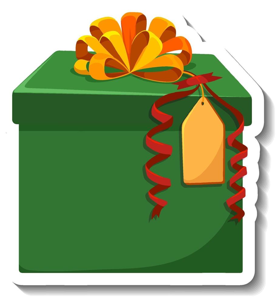 etiqueta engomada de la caja de regalo aislada vector