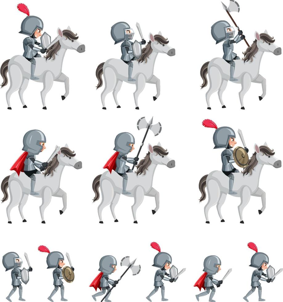 Set of medieval army vector