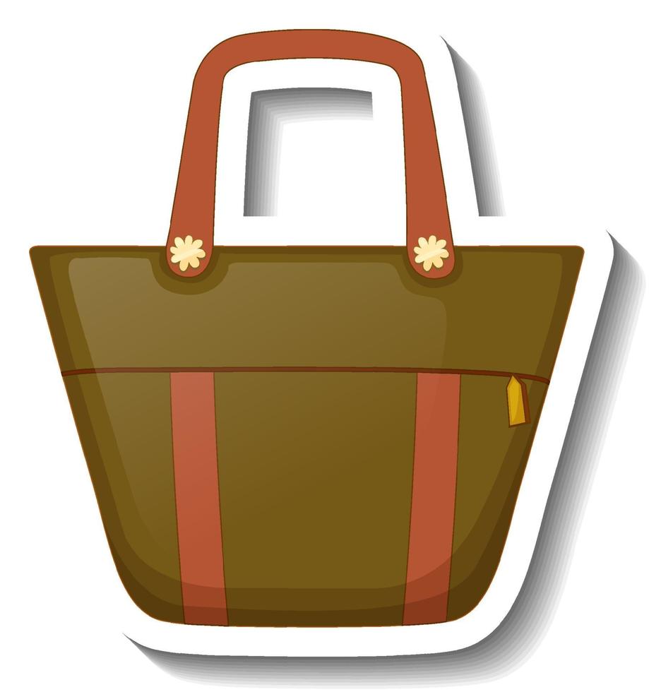 A sticker template with a unisex handbag isolated vector