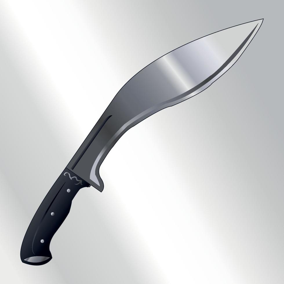 Kukri Army Survival Combat Nepal Gurkha Blade Vector