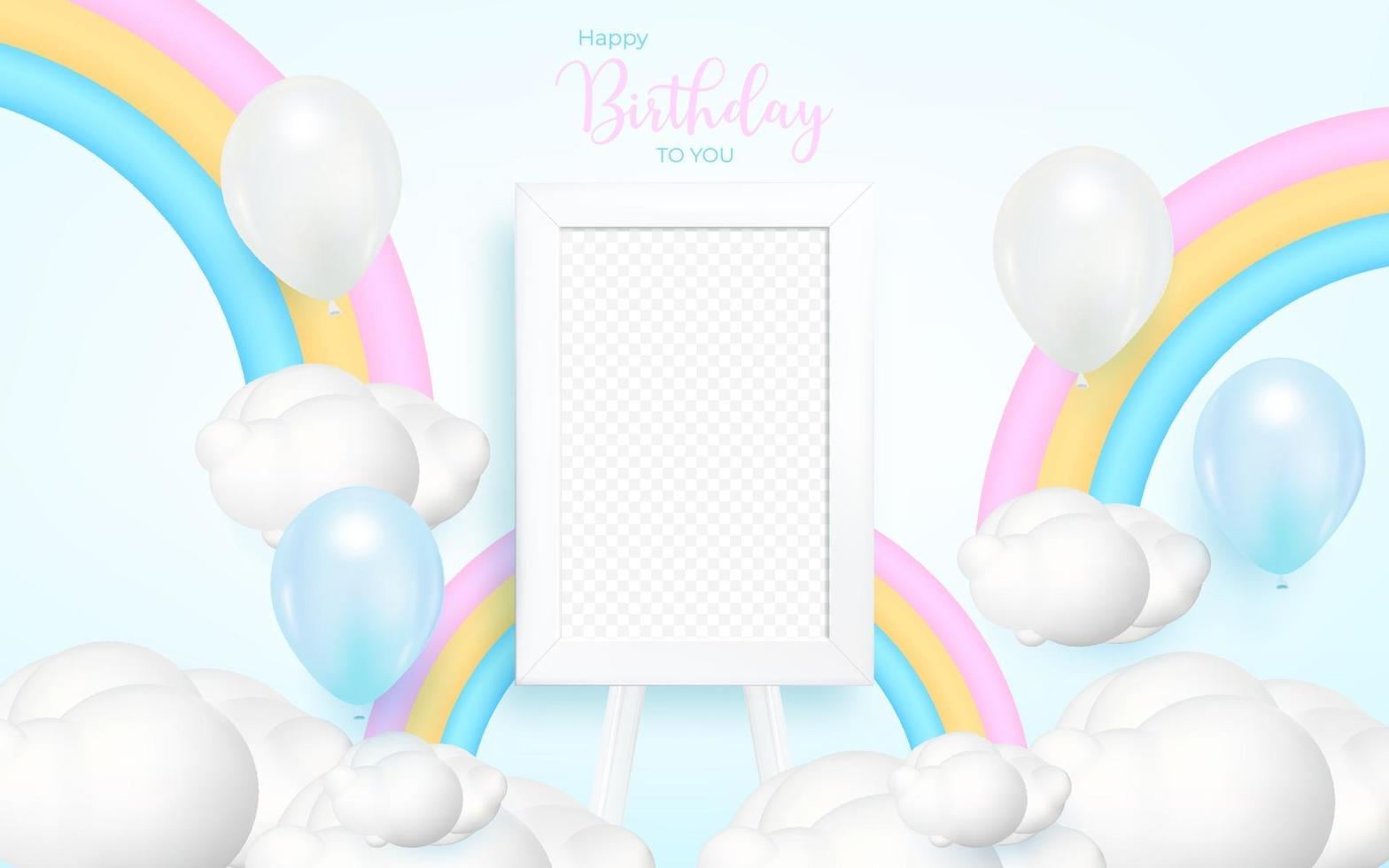 happy birthday background with realistic balloon vector
