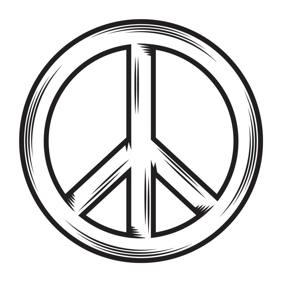 Peace love flat line concept design Illustration vector. vector