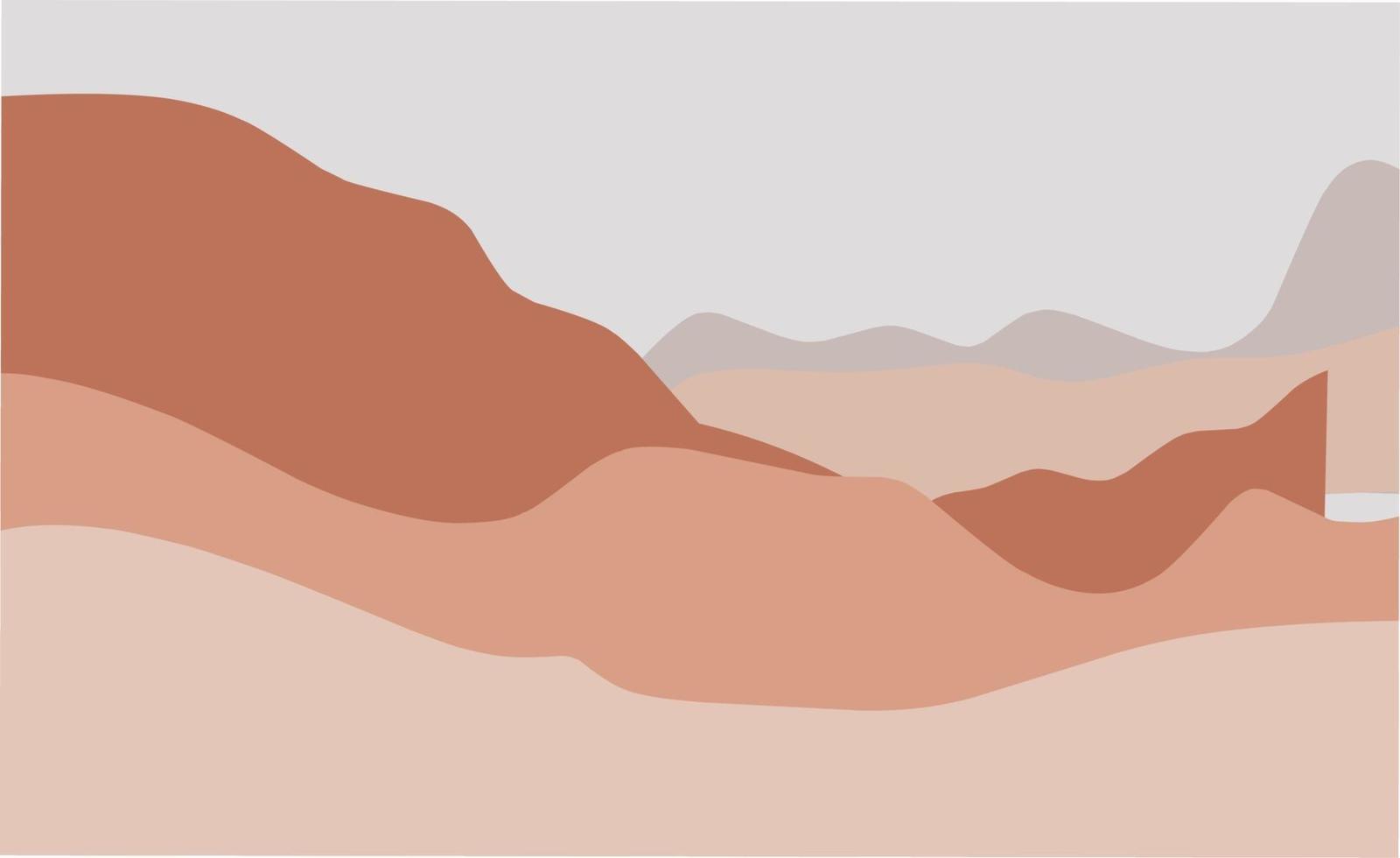 ilustración de fondo de montañas estéticas abstractas contemporáneas vector