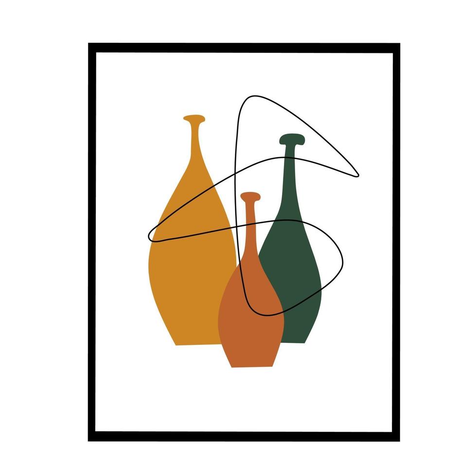 contemporary art poster in pastel colors. Abstract geometric vector