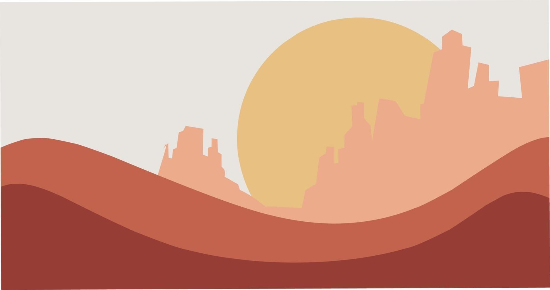 contemporary abstract aesthetic mountains background illustration vector